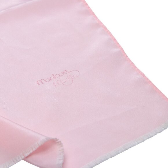 Vintage Monique Martin Sheer Pink Silky Poly  Scarf  Fringe Trim Japan 80s - Picture 4 of 8